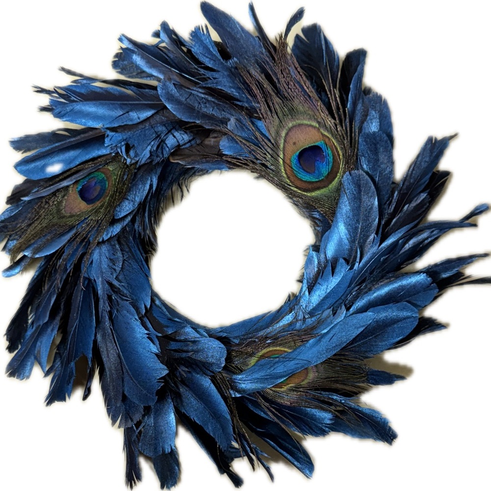 🦚 Robert Stanley peacock 🦚 Blue Feather Wreath - Picture 8 of 10
